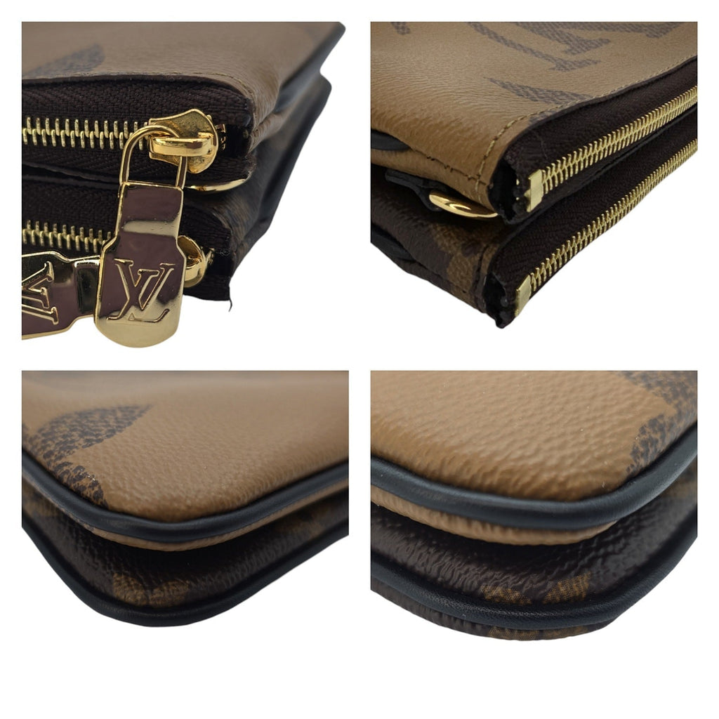 Louis Vuitton Reverse Monogram Giant Double Zip Pochette with Strap