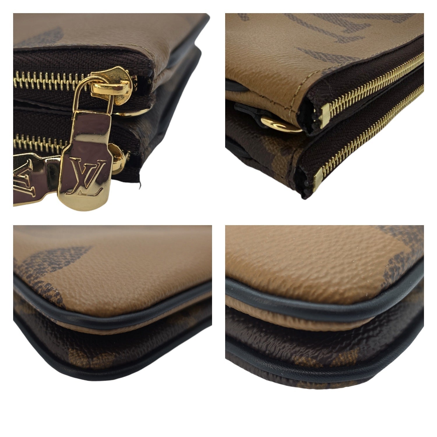 Louis Vuitton Reverse Monogram Giant Double Zip Pochette with Strap