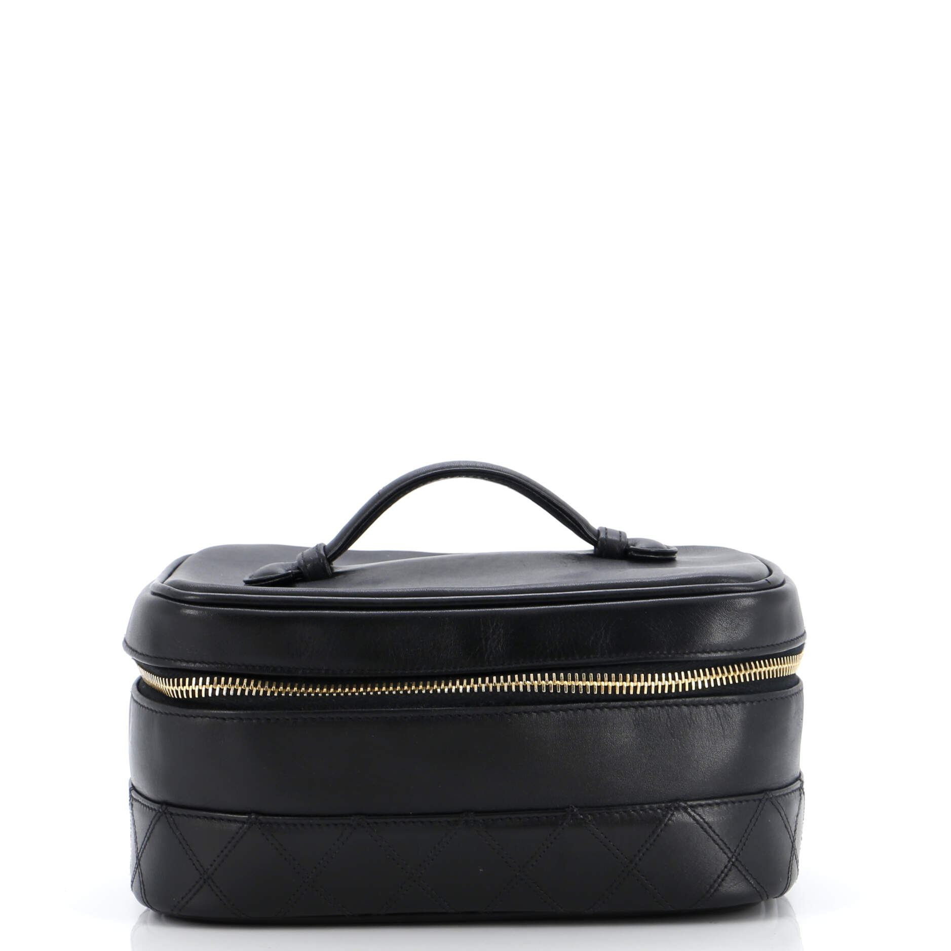 CHANEL Zip Around Top Handle Jewelry Case Quilted Lambskin Small