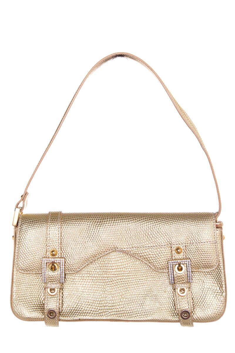 Dolce & Gabbana Vintage Gold & Rhinestone Buckle Handbag