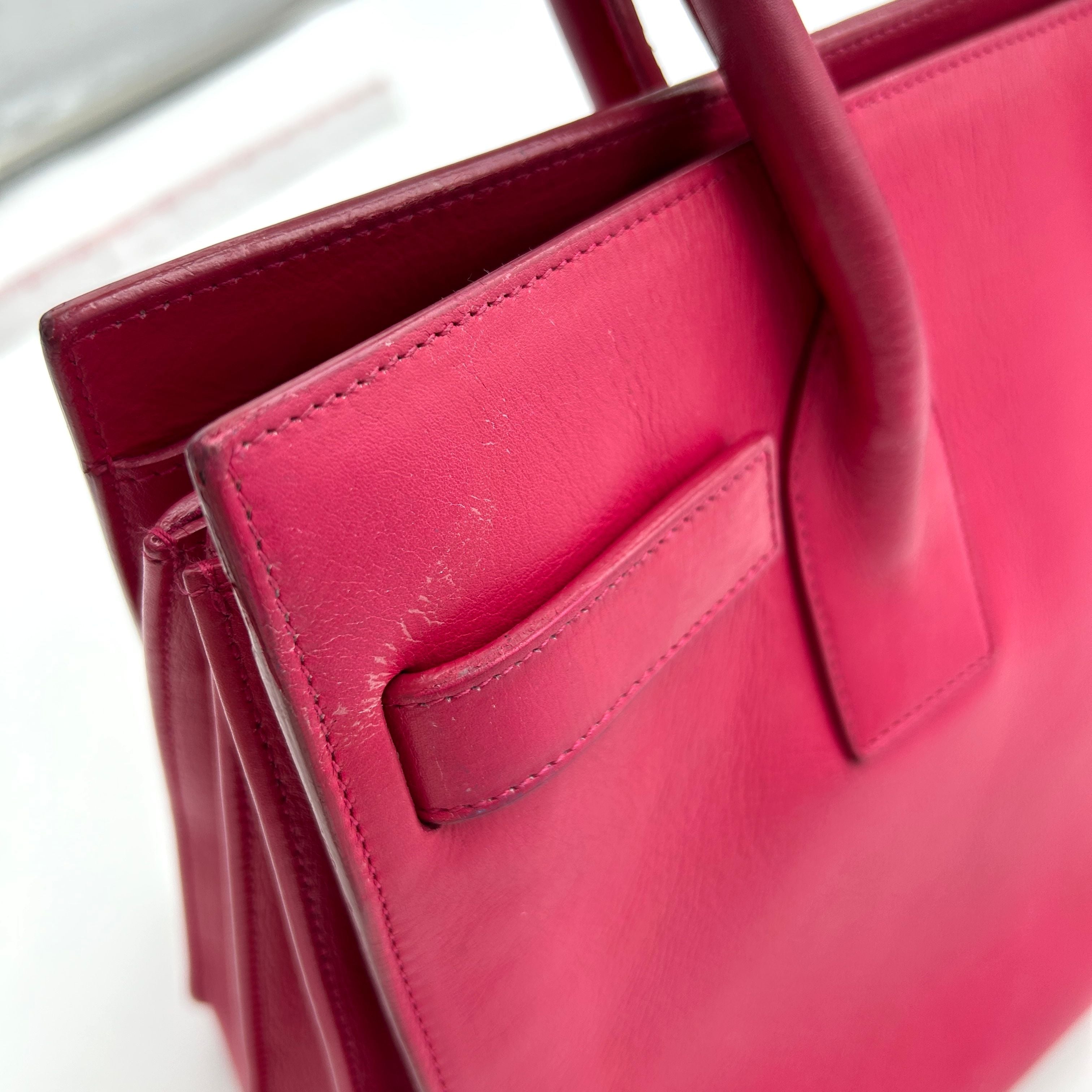 Pre-owned SAINT LAURENT Calfskin Small Sac De Jour Lipstick Pink LA7453