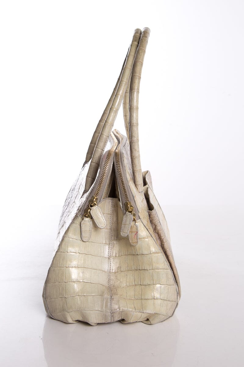 Nancy Gonzalez natural Caiman Crocodile Tote