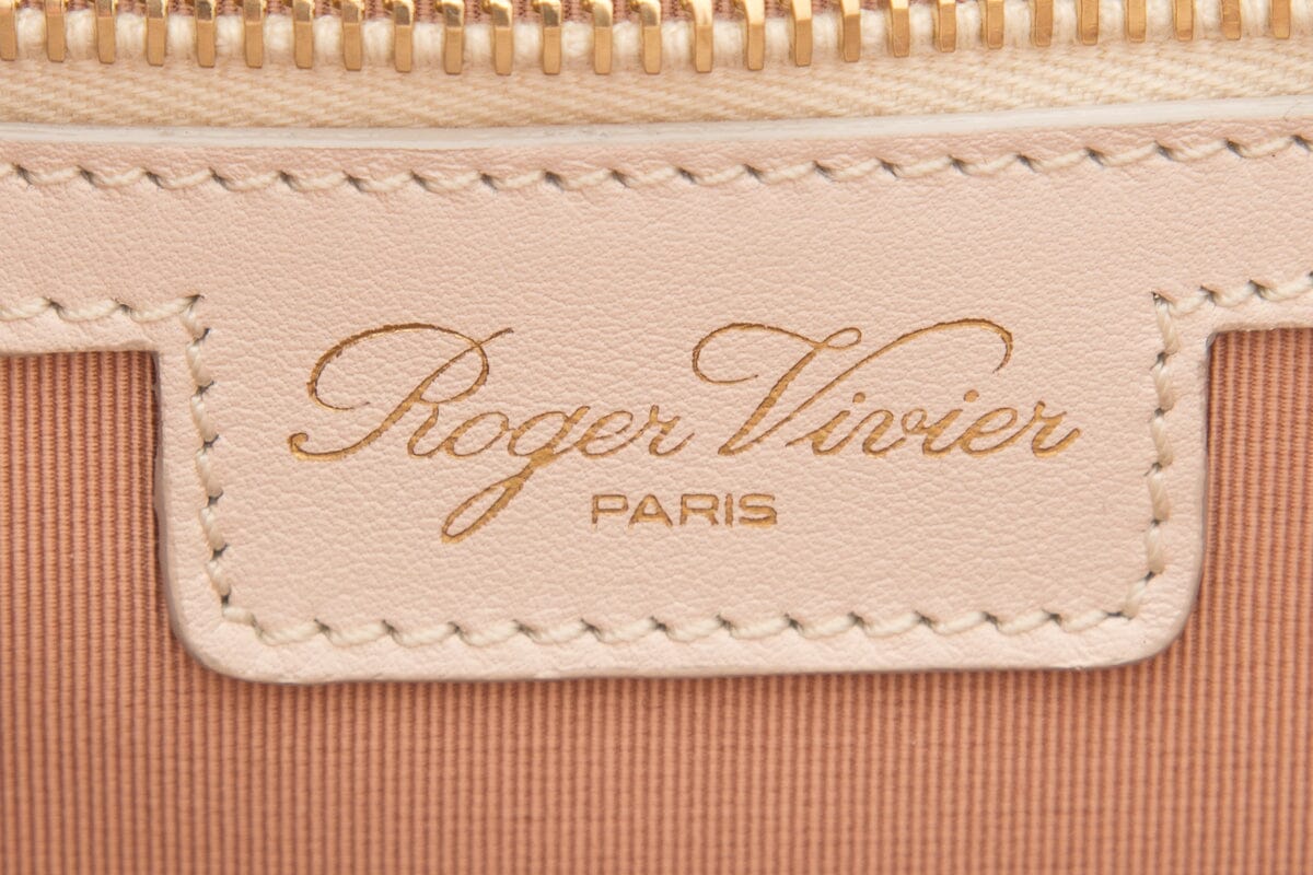 Roger Vivier White Leather Top Handle Handbag