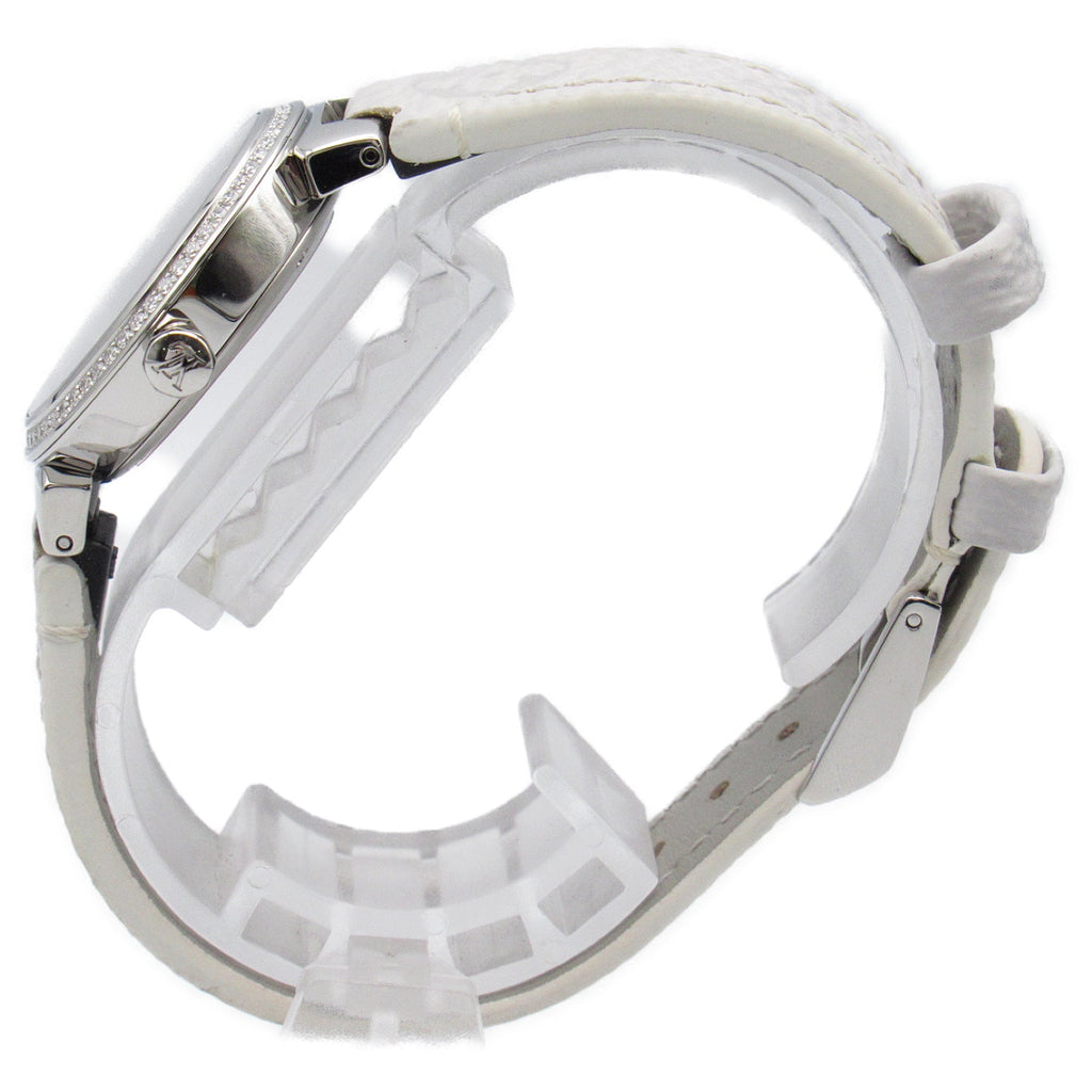 Louis Vuitton Louis Vuitton Diamond Beagle  Watch Stainless Steel Leather Belt  White S QA109