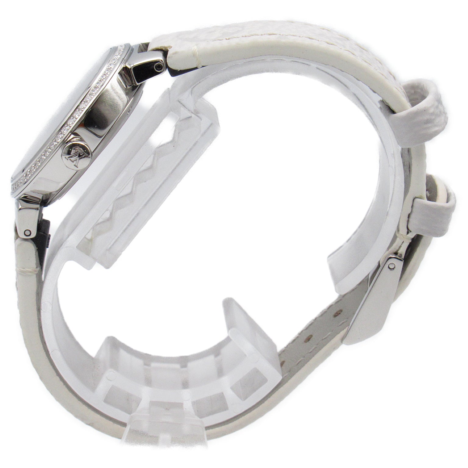 Louis Vuitton Louis Vuitton Diamond Beagle  Watch Stainless Steel Leather Belt  White S QA109