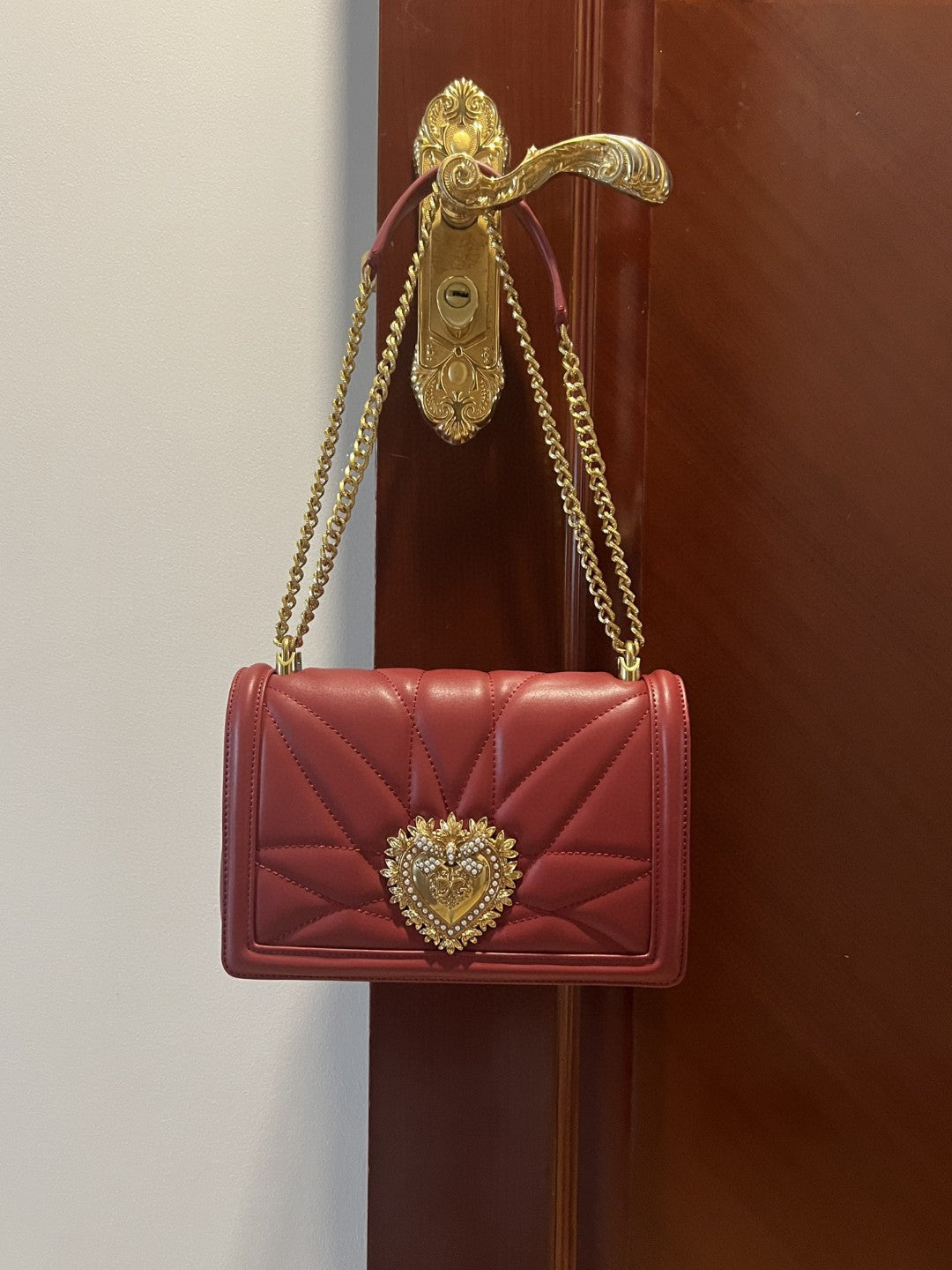 GLAMI Large Devotion Bag In Quilted Nappa Burgundy For Women 10in/26cm GLAMIÃ‚Â 
