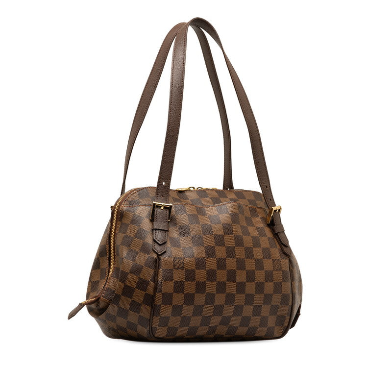 Louis Vuitton Damier Belem MM Handbag N51174 Brown PVC Leather  Louis Vuitton