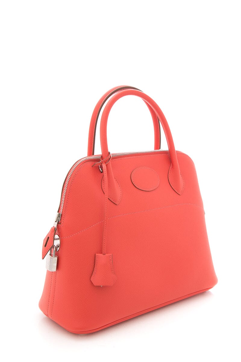 HermÃƒÆ’Ã‚Â¨s Red Courchevel 31cm Bolide Handbag