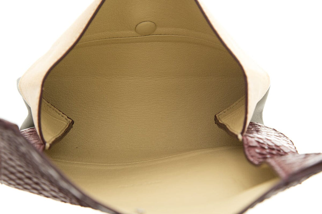 Celine Grey & Burgundy Leather Pouch