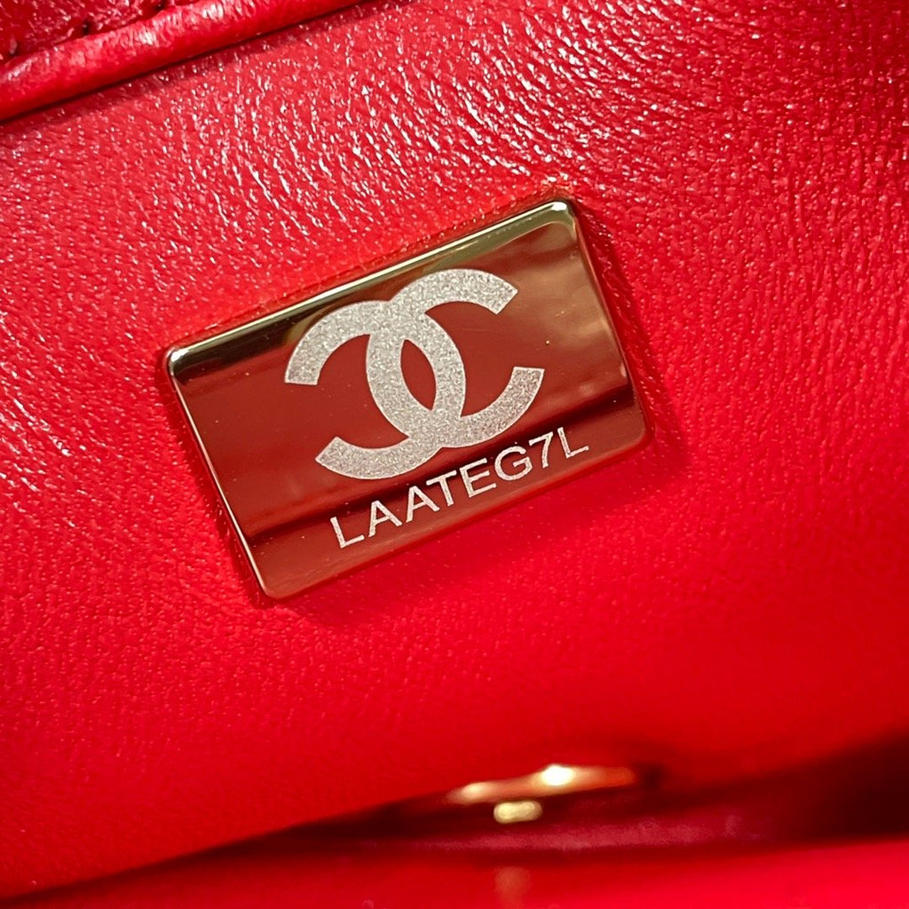 CHL Flap Bag Gold Hardware Red For Women, Women’s Handbags, Shoulder Bags 7.9in/20cm AS3366