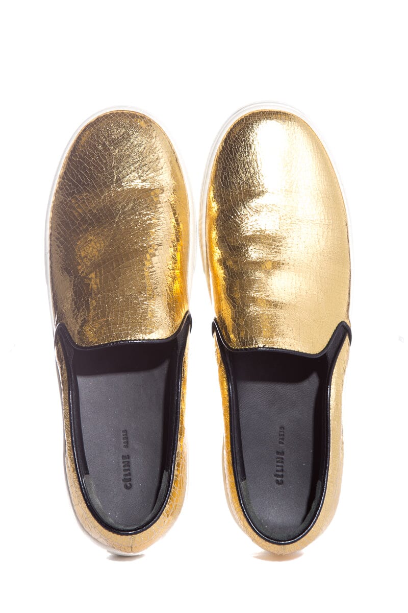 CÃƒÆ’Ã‚Â©line Gold Embossed Sneakers SZ 40 NWT
