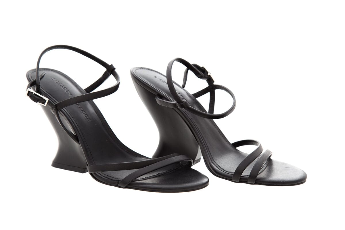 Sigerson Morrison Black Sculptural Wedge SZ 38.5