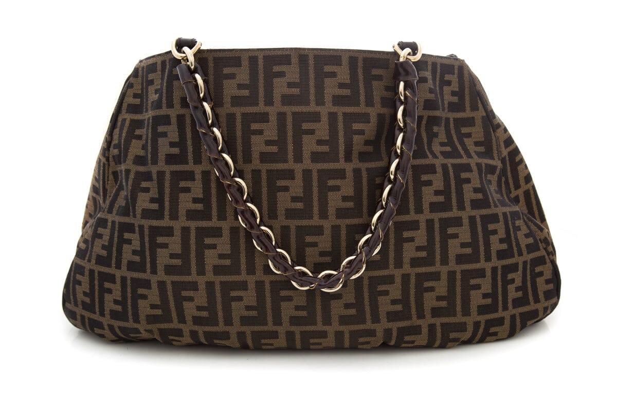 Fendi Brown Zucca Mia Shoulder Handbag