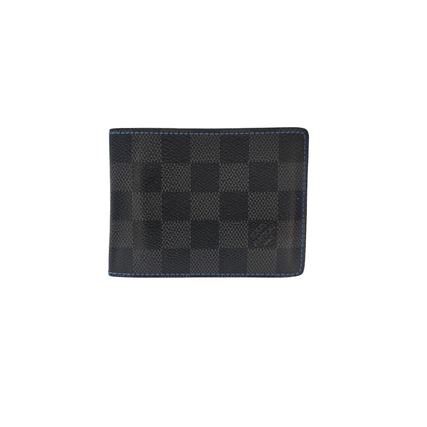 Louis Vuitton Damier Graphite Multiple Slender Bifold Wallet Blue