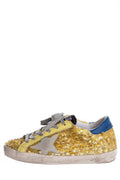 Golden Goose Yellow Sequin Super Star Low-Top Sneakers SZ 35