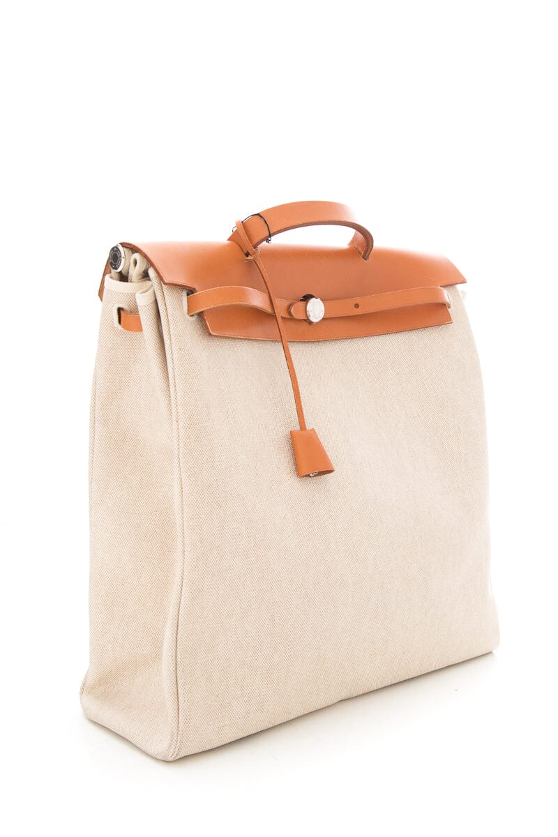 HermÃƒÆ’Ã‚Â¨s Brown Toile Herbag Backpack/ Handbag
