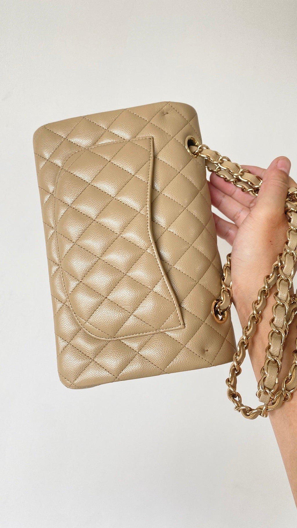 CHLSmall Classic Handbag Beige For Women Bags 9.1in/23cm