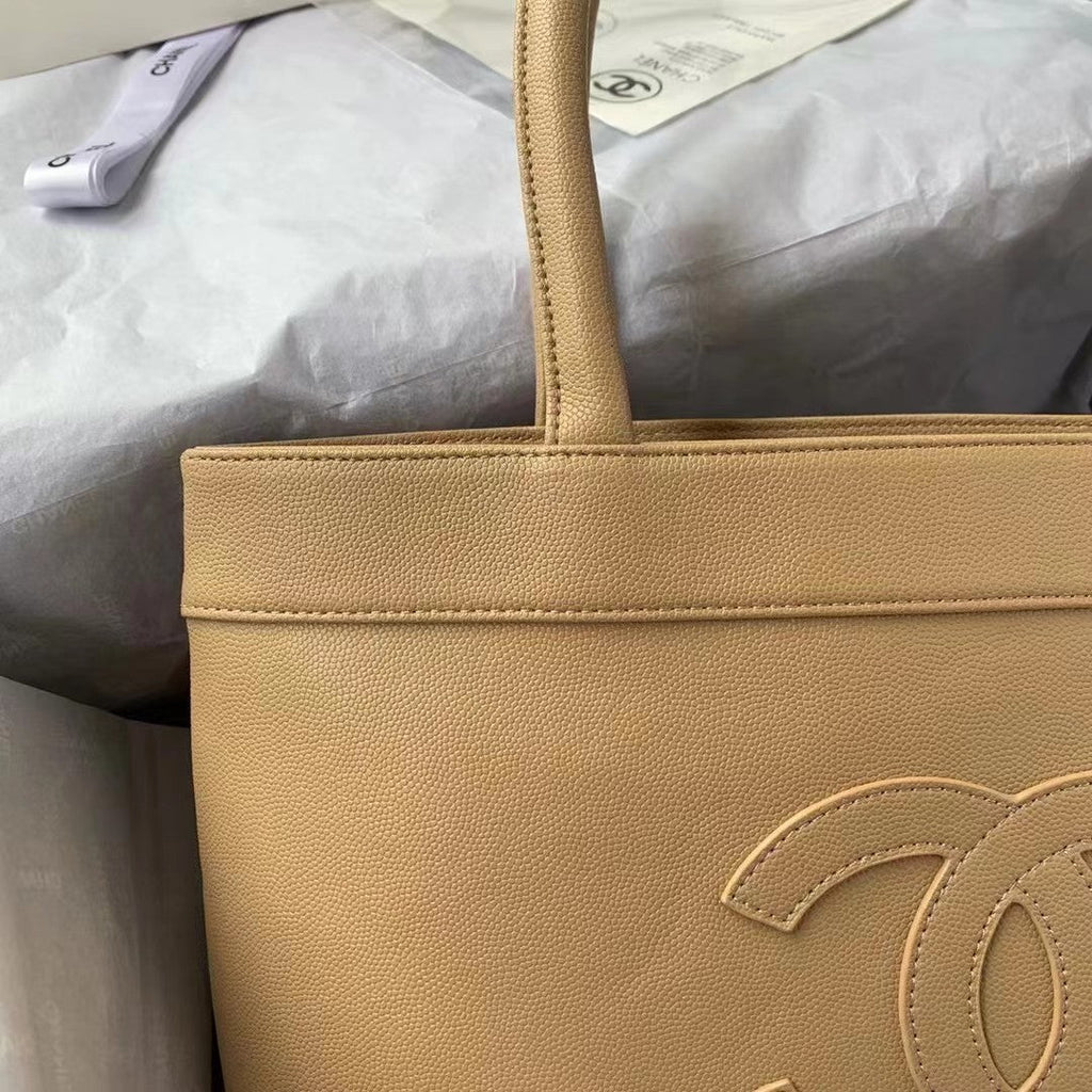 CHLVintage CHLOpen Tote Caviar East West Beige For Women Bags 14.5in/36.9cm