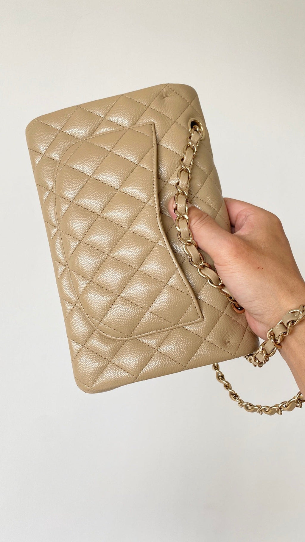 CHLSmall Classic Handbag Beige For Women, Women’s Bags 9.1in/23cm