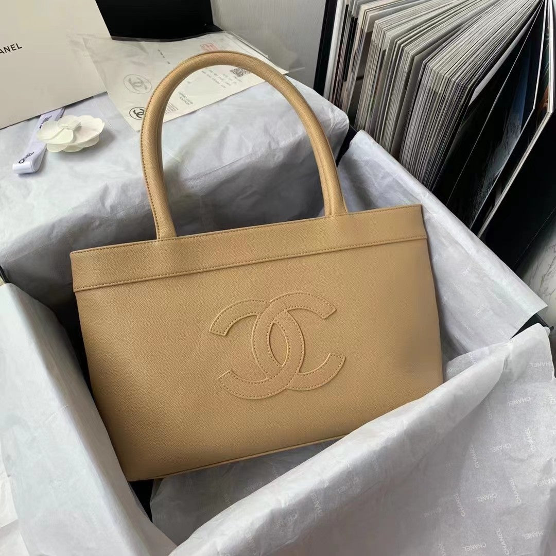 CHLVintage CHLOpen Tote Caviar East West Beige For Women Bags 14.5in/36.9cm