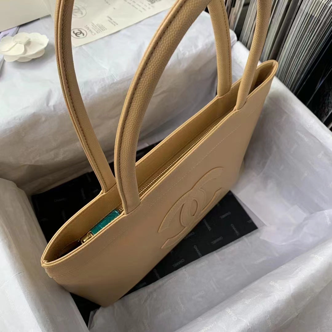 CHLVintage CHLOpen Tote Caviar East West Beige For Women Bags 14.5in/36.9cm