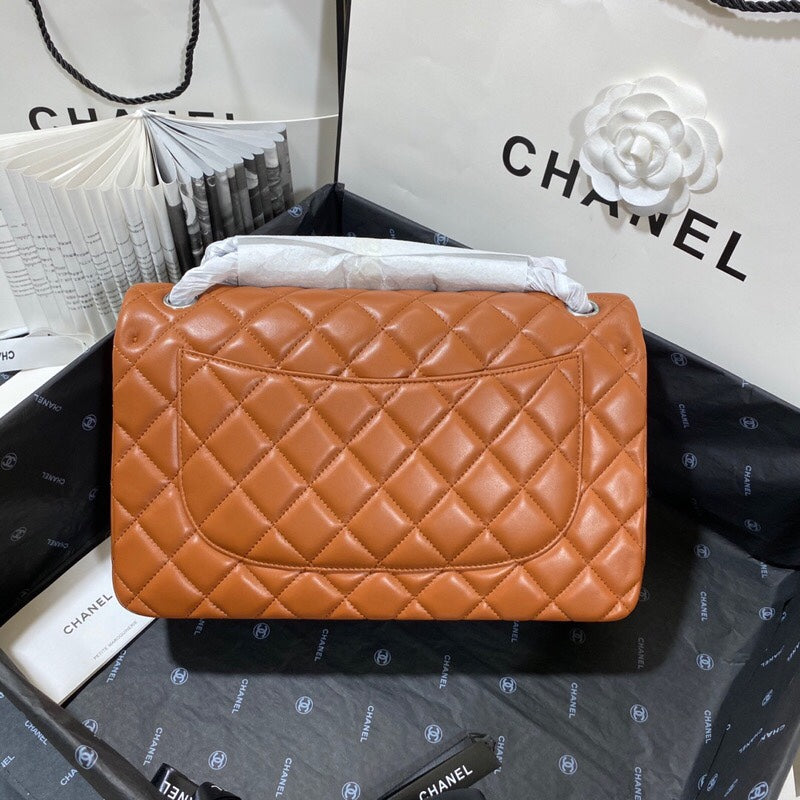 CHLLarge Classic Handbag Silver Hardware Brown For Women, Women’s Handbags, Shoulder Bags 11.8in/30cm