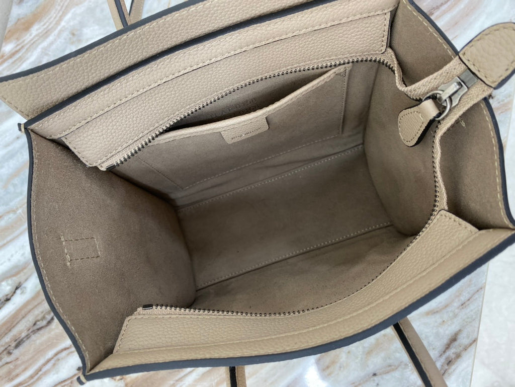 CE Nano LuGucciage Bag In Drummed Light Brown For Women 8in/20cm 189243DRU.03UN