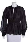 Chanel Black L/S Peasant Blouse SZ 36