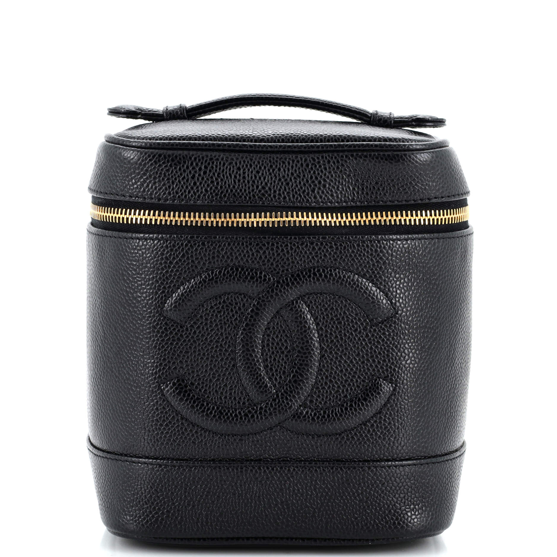 CHANEL Vintage Timeless Cosmetic Case Caviar Tall