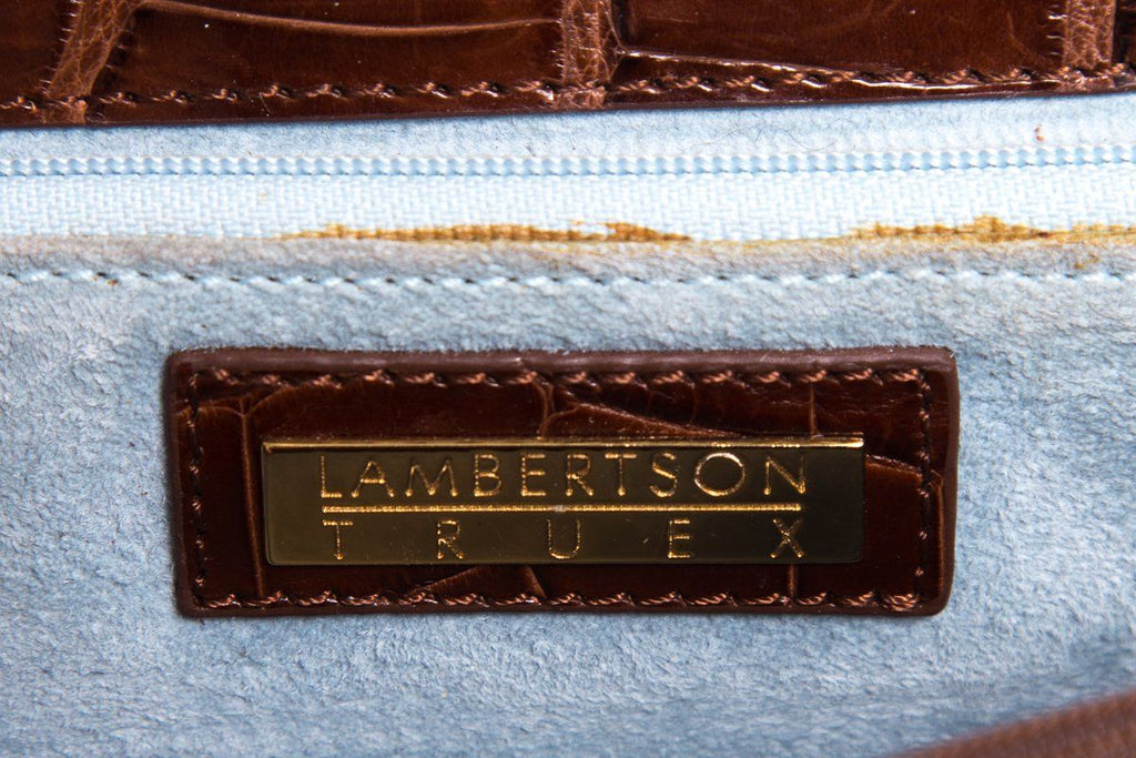 Lambertson Truex Brown Alligator Shoulder Bag