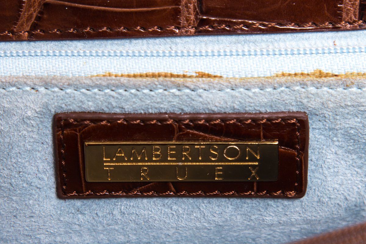 Lambertson Truex Brown Alligator Shoulder Bag