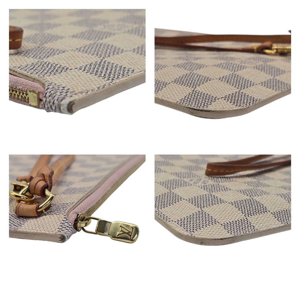Louis Vuitton Damier Azur Pochette Wristlet Rose Ballerine