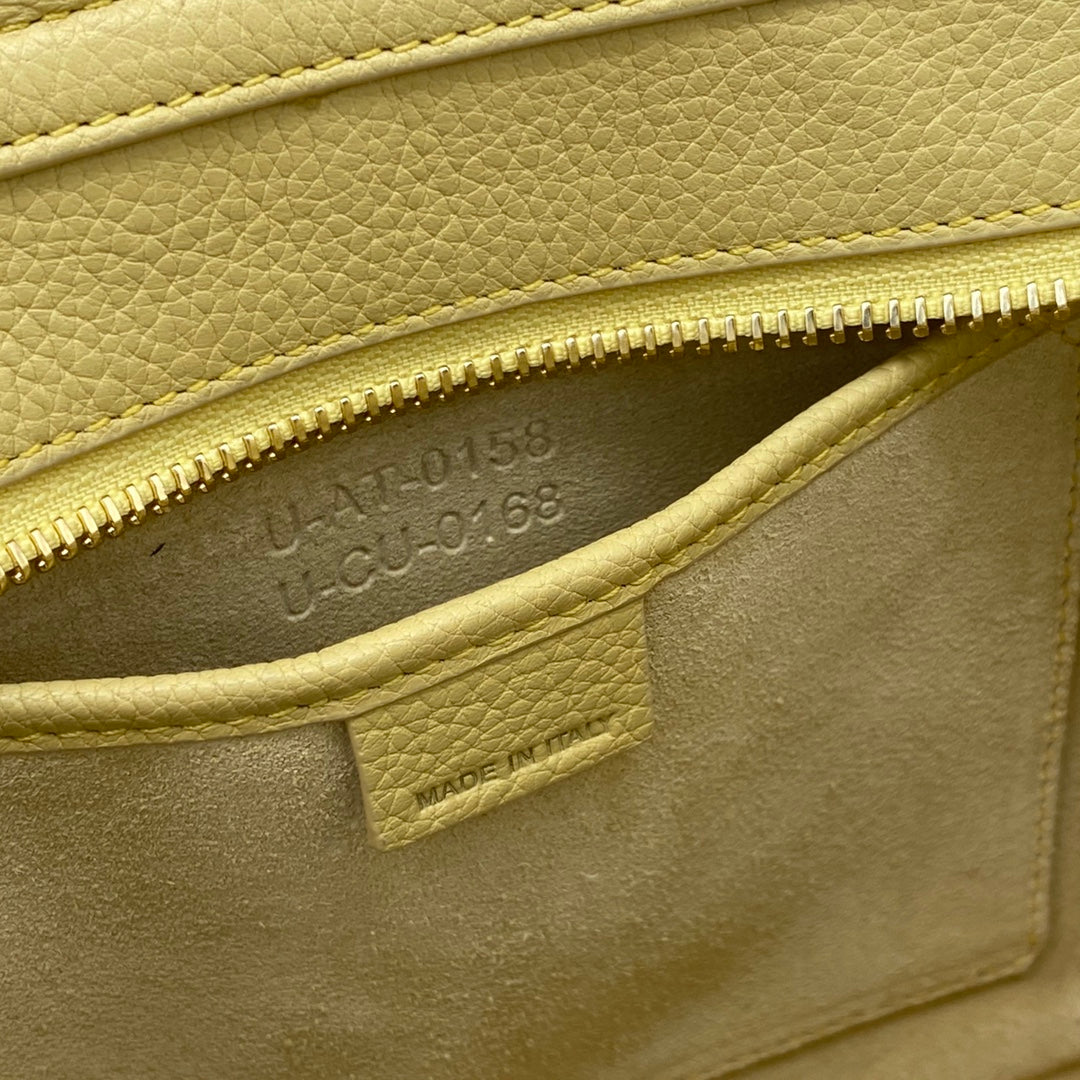 GLAMI Nano LuGucciage Bag In Drummed Yellow For Women 8in/20cm