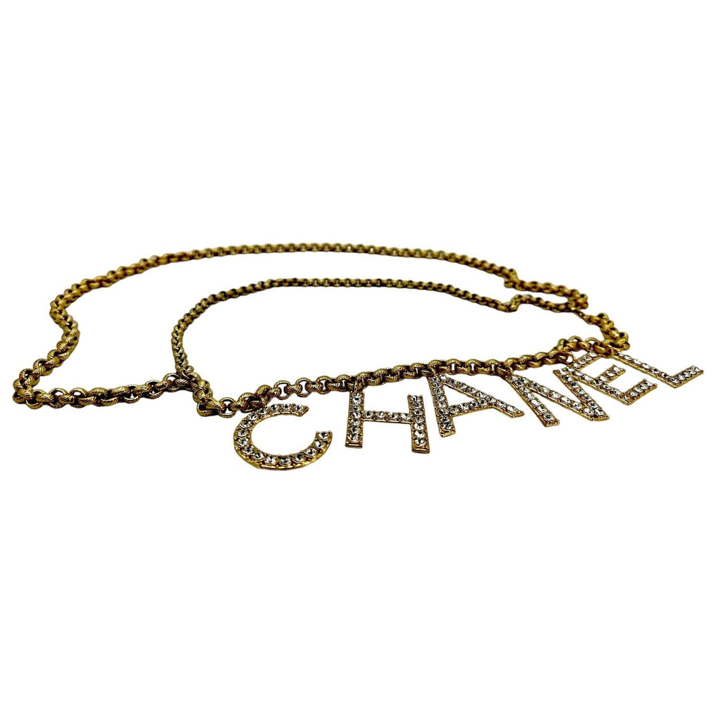 CHANEL Crystal City of Lights Letter Gold Tone Waist Chain Belt