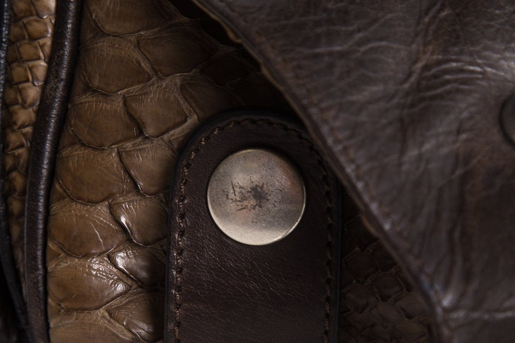 Chloe Green Python Skin Handle Bag
