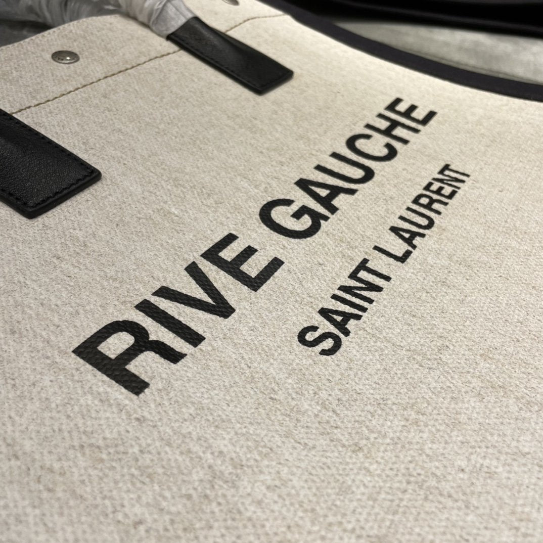 GLAMI Rive Gauche North/South Tote Bag In Printed Linen For Women 15.3in/39cm YSL 632539FAABR9083