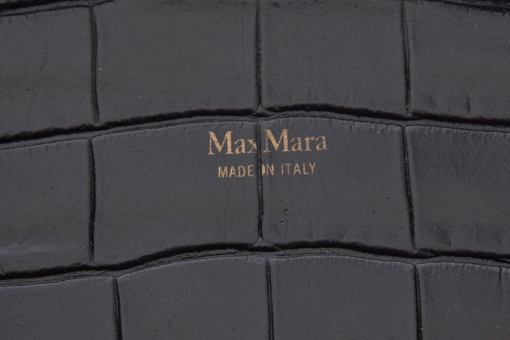 Max Mara Black Croc Embossed Handbag