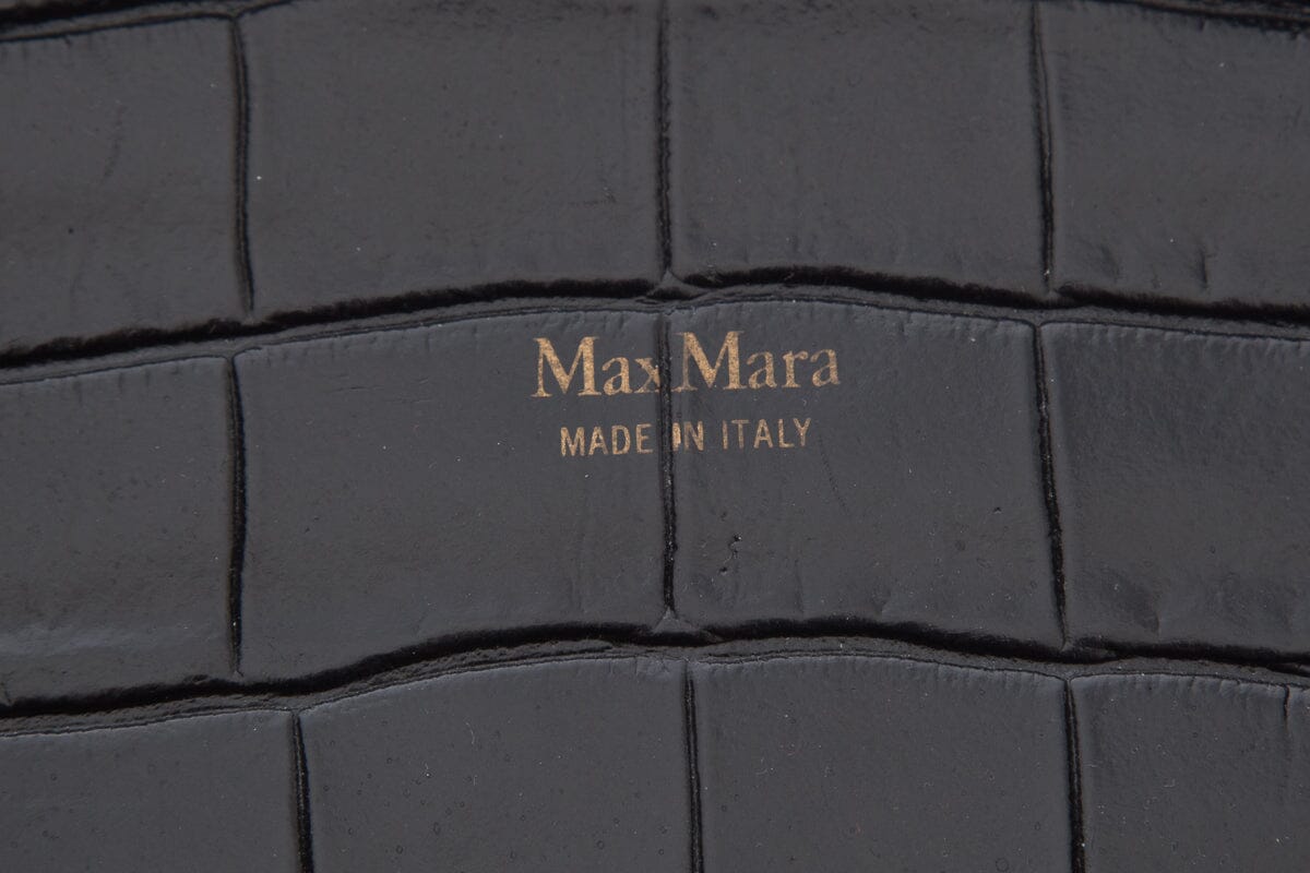 Max Mara Black Croc Embossed Handbag