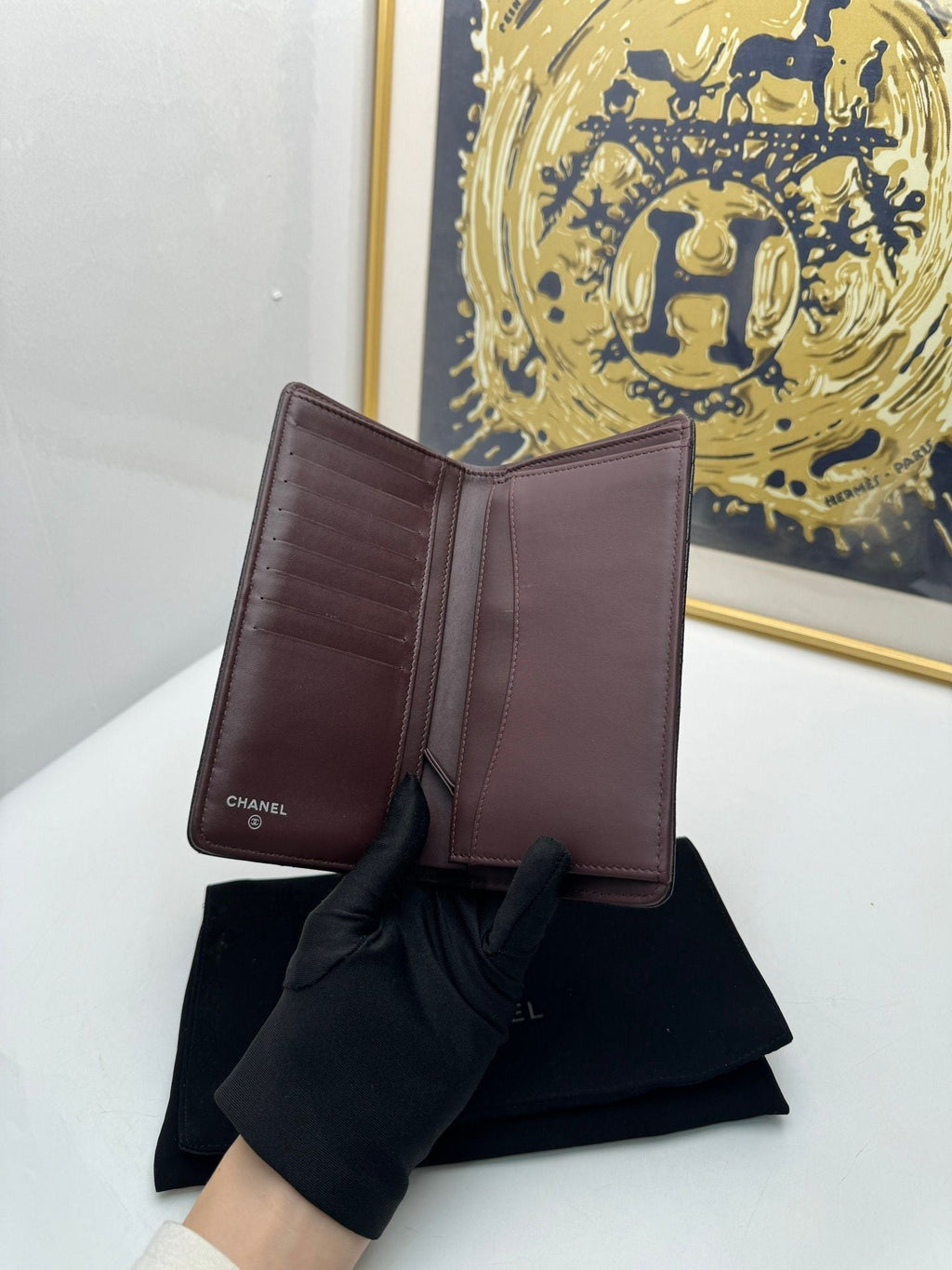 Preloved chanel wallet black 109960
