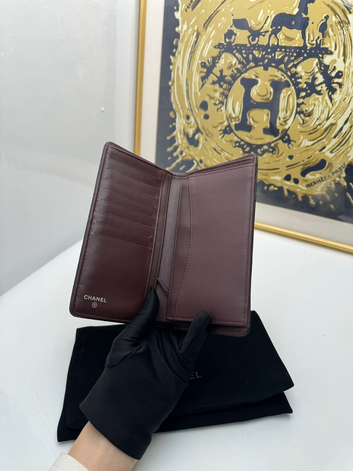 Preloved chanel wallet black 109960