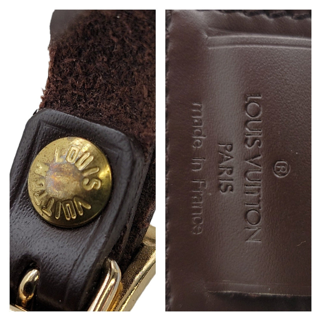Louis Vuitton Damier Ebene Leather Luggage Tag
