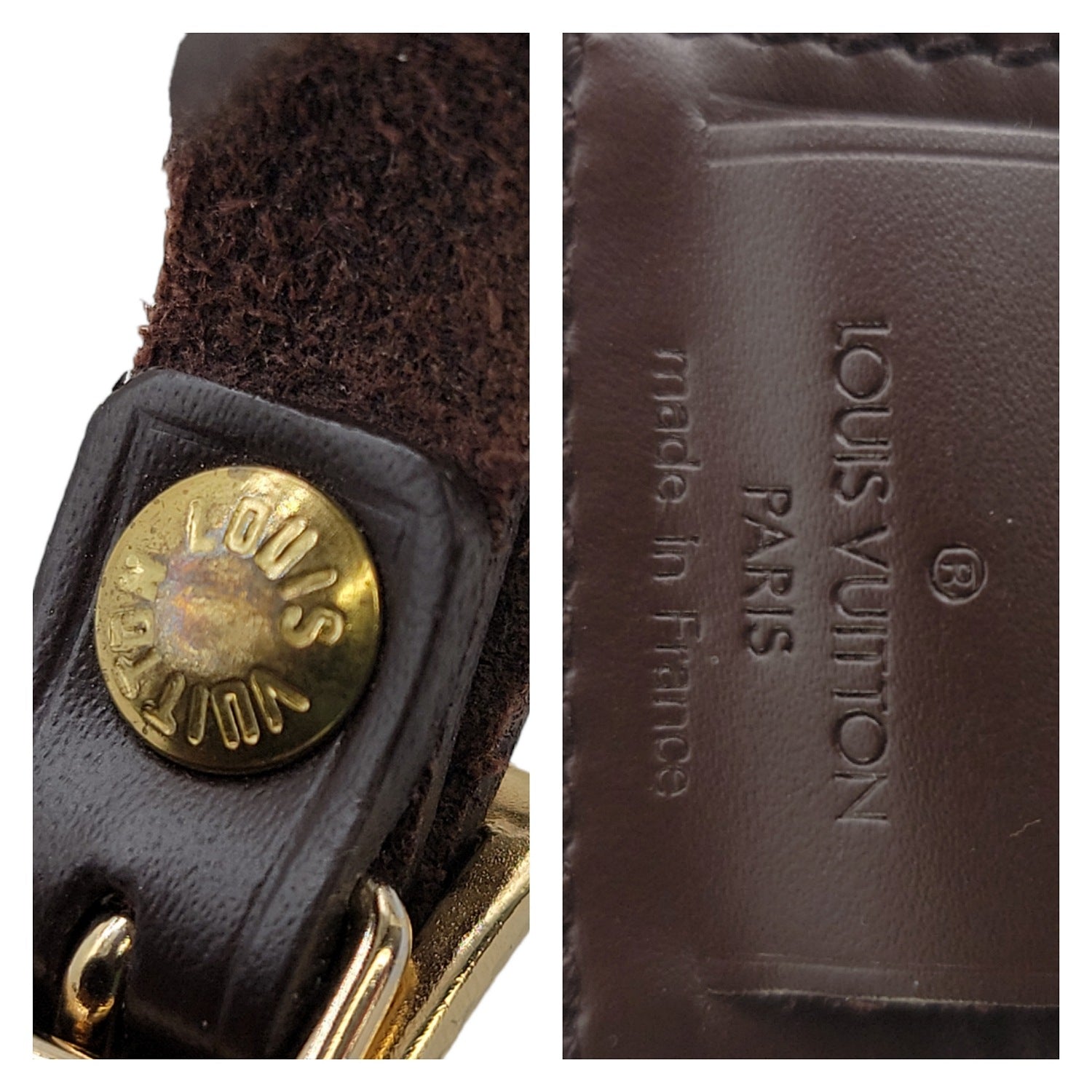 Louis Vuitton Damier Ebene Leather Luggage Tag