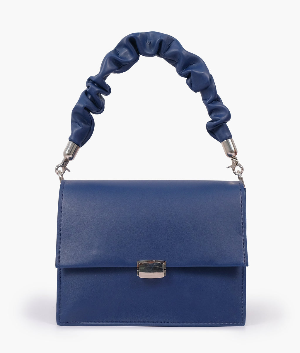 Blue top-handle mini cross-body bag