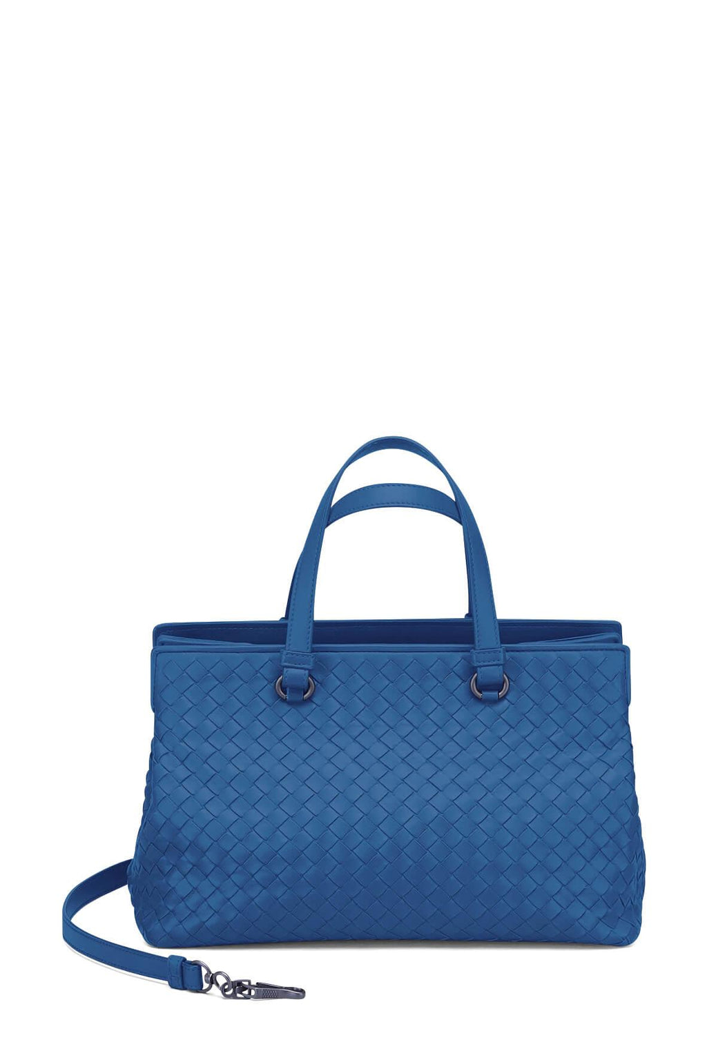 Intrecciato Medium Top Handle Bag Blue