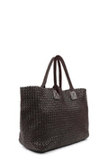Intrecciato Nappa Large Cabat Espresso with Handle Wraps