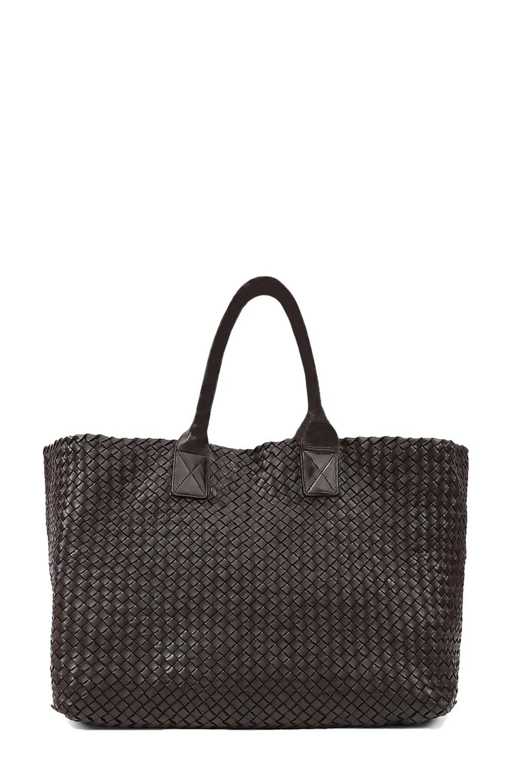 Intrecciato Nappa Large Cabat Espresso with Handle Wraps