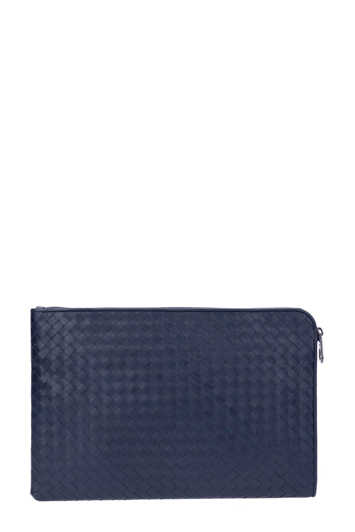 Intrecciato Small Document Case Navy