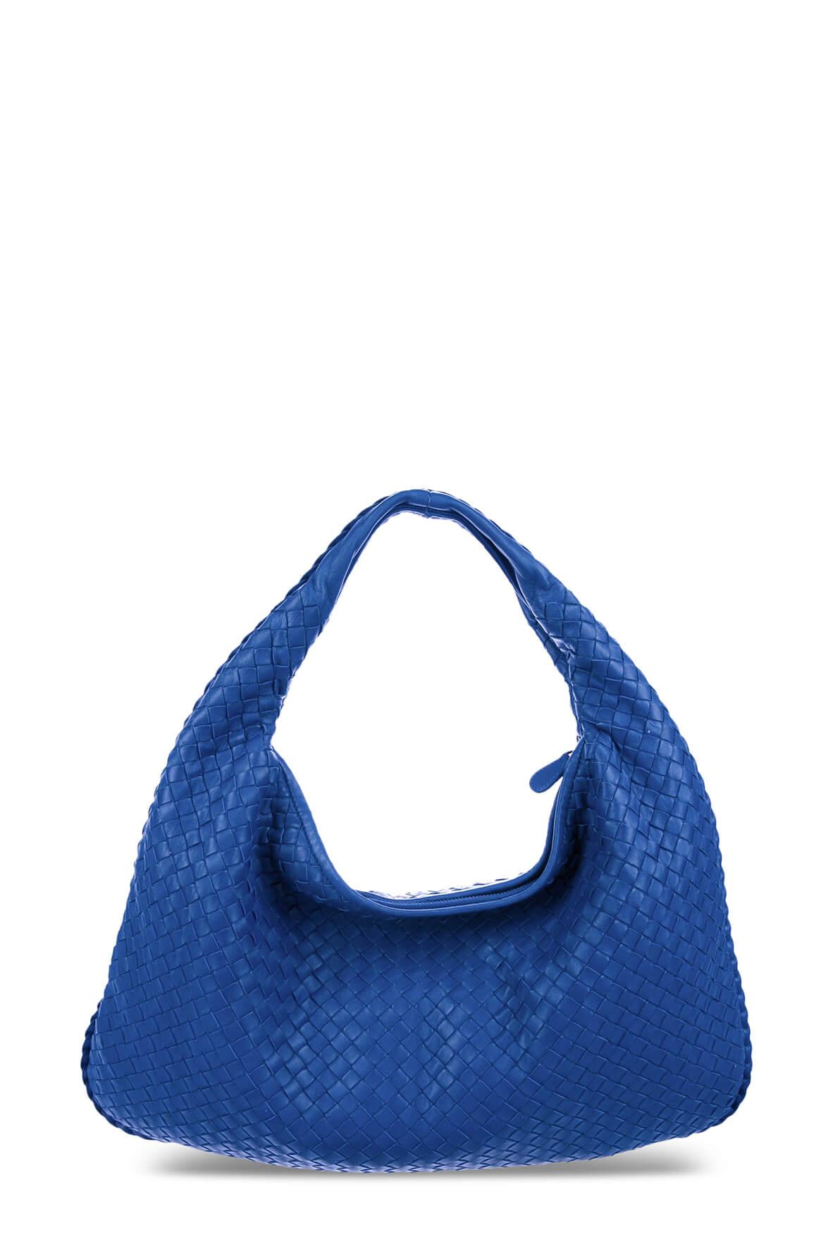 Large Intrecciato Hobo Cobalt Blue