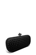 Large Woven Knot Clutch Black