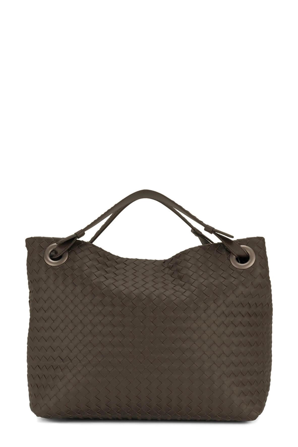 Medium Intrecciato Garda Bag Chocolate